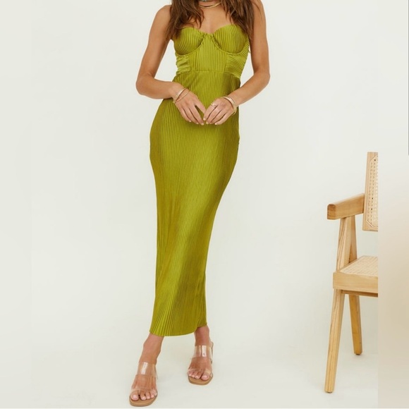 NWT Hello Molly Chase the Blues Midi Midi Dress (Green) - Picture 8 of 9